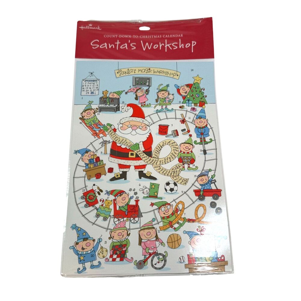 Hallmark Countdown Calendar Santa's Workshop Christmas Decoration NEW SEALED